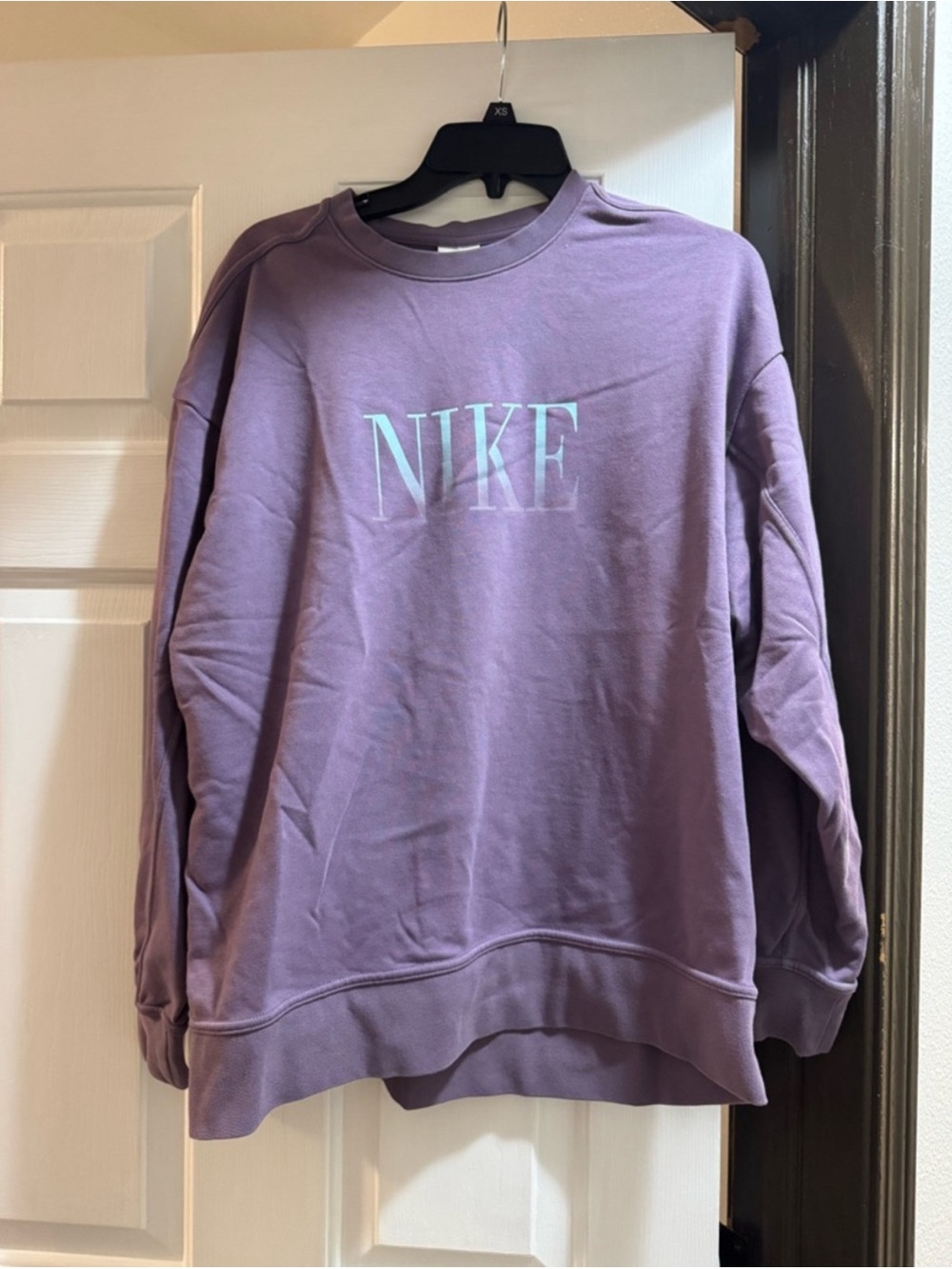 Nike Purple Dri-FIT Crewneck Sweatshirt with Black Swoosh Tag